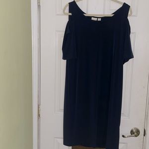 Chico’s navy cold shoulder dress